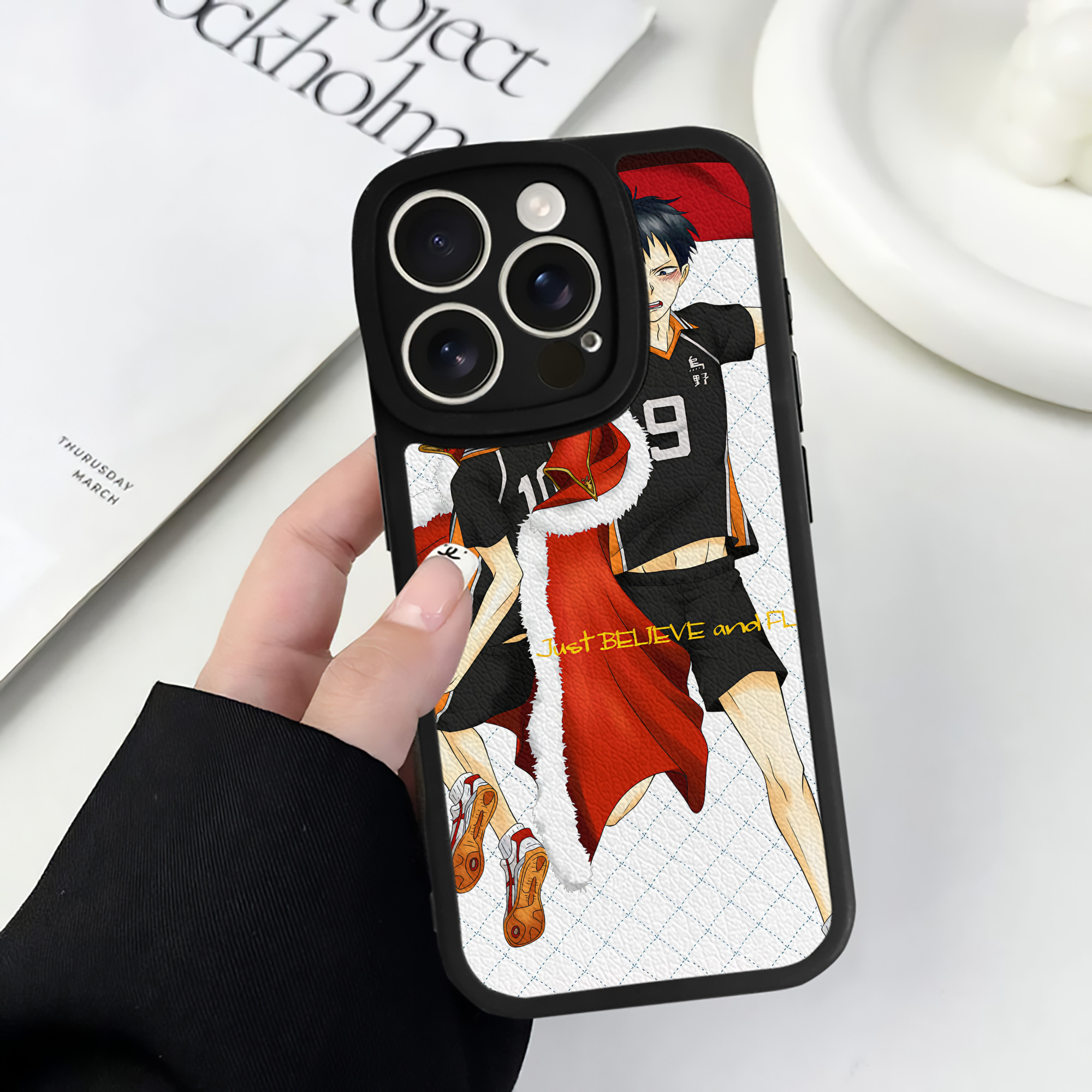 （画像用） ハイキュー!! Haikyu!! 【iPhone 16シリーズ対応】シリコンスマホケース（レザー調） 材質：シリコン